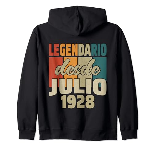 Consigue ahora Legendario Desde Julio 1928 - Cumpleaños 96 Años Sudadera con Capucha Cumpleaños Top Precio 2024 | regaloscumple.com