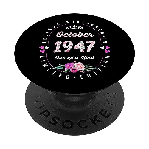 Consigue ahora Cumpleaños Floral - Las Promoción Leyendas nacen en Octubre 1947 PopSockets PopGrip Intercambiable Ofertas 2024 | regaloscumple.com