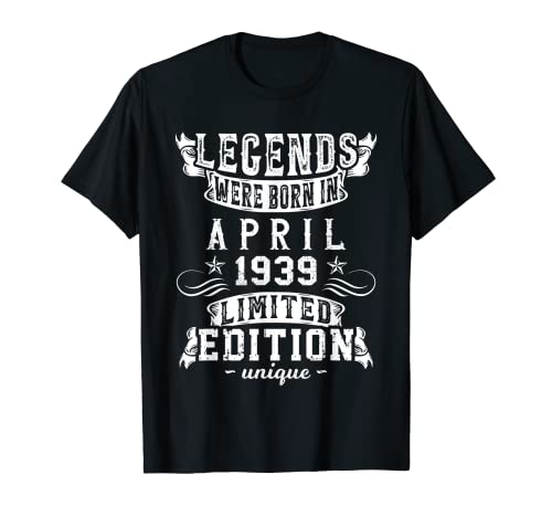 Comprar Cumpleaños Abril 1939 Edición Limitada Regalo April Camiseta Catálogo Rebajas 2025 | regaloscumple.com