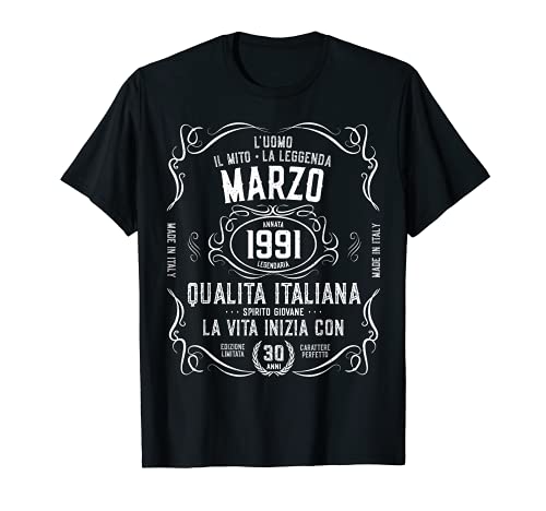 Comprar Hombre 30 años Catálogo nacido en marzo 1991 regalo cumpleaños leyenda Camiseta Rebajas 2024 | regaloscumple.com