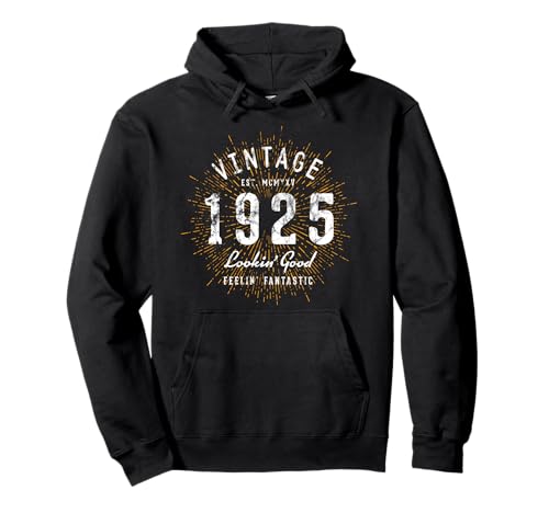 Comprar Cumpleaños vintage nacido en 1925 Cumpleaños Sudadera con Capucha Ofertas 2024 | regaloscumple.com