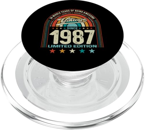 Consigue ahora 38 Cumpleaños 38 Años 456 Meses Cumpleaños Ser Impresionante Nacido 1987 PopSockets PopGrip para MagSafe Rebajas 2025 | regaloscumple.com