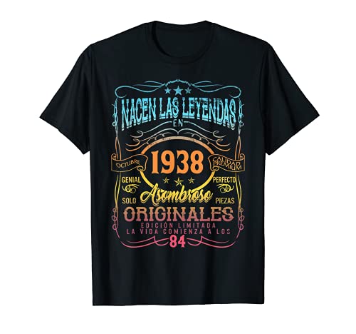 Consigue ahora Leyendas Octubre 1938 84 Años Cumpleaños Hombre Mujer Promoción Camiseta Top Precio 2025 | regaloscumple.com