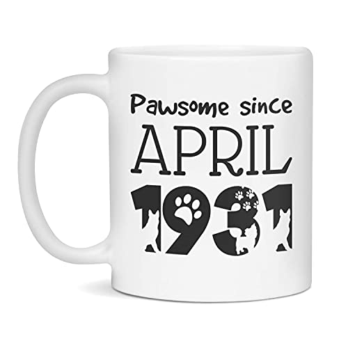 Comprar Pawsome Since April 1931 Taza BlackFriday café cerámica para cumpleaños para amantes los perros 11 onzas color blanco Top Precio 2025 | regaloscumple.com