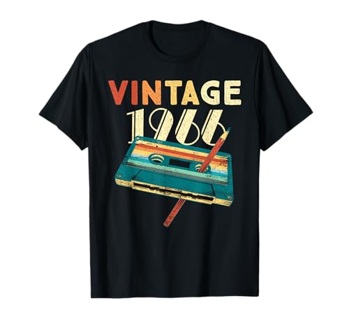 Comprar Vintage 1966 Music Cassette Regalos 57 años Navidad edad Camiseta Rebajas 2024 | regaloscumple.com
