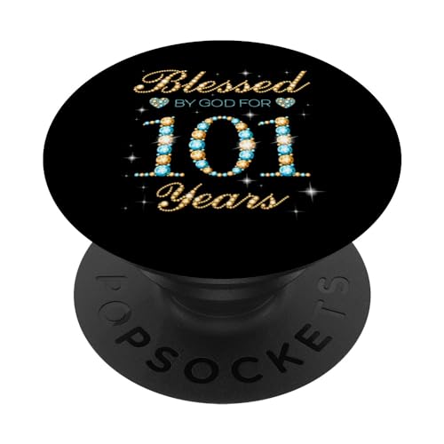 Comprar Ideas para regalar Bendecida por Dios para 101 años bonita fiesta cumpleaños número 101 PopSockets PopGrip Intercambiable Rebajas 2023 | regaloscumple.com