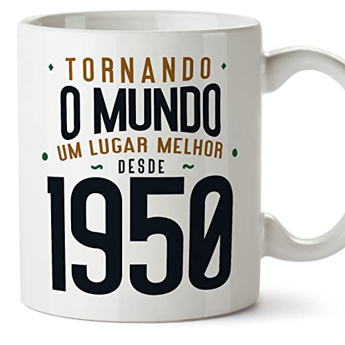Comprar MUGFFINS Tazas 1950 Cumpleaños Cumpleaños - En Portugués - Tornando o Mundo um Lugar Melhor - 11 oz / 330 ml - Regalo original y divertido Top Precio 2024 | regaloscumple.com
