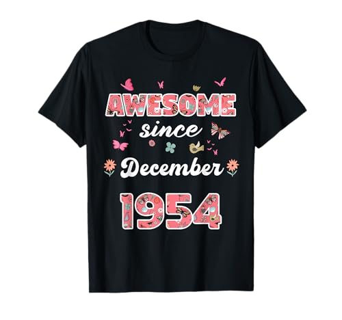 Comprar Impresionante desde diciembre 1954 flores 1954 Diciembre Cumpleaños Cumpleaños Camiseta Rebajas 2024 | regaloscumple.com