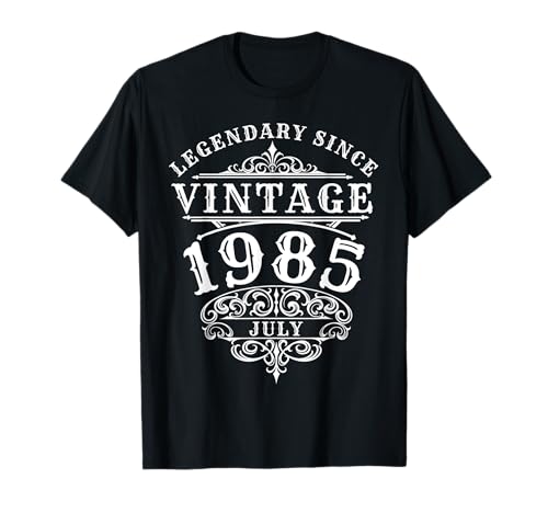 Consigue ahora Nacido en julio 1985 Leyenda cumpleaños vintage desde julio Catálogo 1985 Camiseta Rebajas 2024 | regaloscumple.com