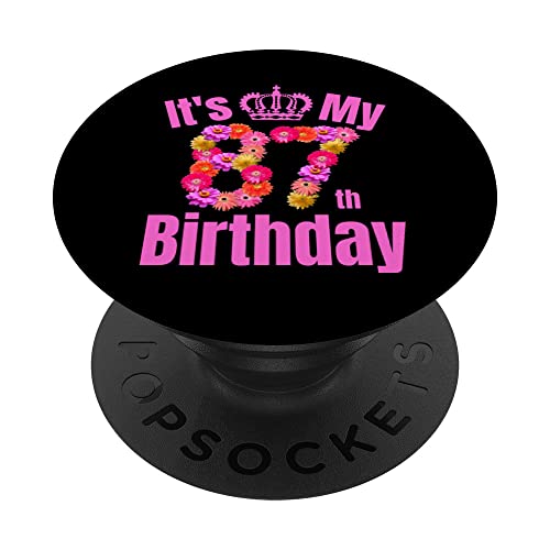 Consigue ahora 87 Catálogo Año viejo cumpleaños mujeres flor su 87 cumpleaños PopSockets PopGrip Intercambiable Top Precio 2025 | regaloscumple.com