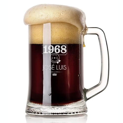 Comprar Calledelregalo Regalo para hombres por su cumpleaños aniversario Navidad Día del Padre... Jarra cerveza personalizada con nombre y año nacimiento BlackFriday grabados en estuche Top Precio 2023 | regaloscumple.com