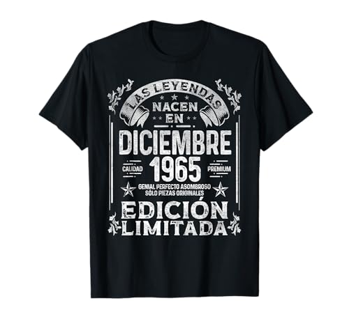 Consigue ahora Las Leyendas nacen en Diciembre 1965 - 59 Años Cumpleaños Catálogo Camiseta Ofertas 2024 | regaloscumple.com