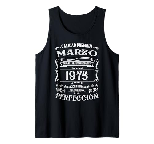 Comprar 50 cumpleaños Nacido en Marzo 1975 Vintage 50 años Camiseta sin Ideas para regalar Mangas Ofertas 2025 | regaloscumple.com