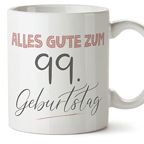 Comprar MUGFFINS Tazas 99 Cumpleaños - En Alemán - Alles Gute zum Geburtstag! Pinke - 11 oz / 330 ml - Regalo original y Cumpleaños divertido Top Precio 2024 | regaloscumple.com