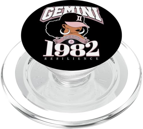Comprar Regalos cumpleaños Regalos del zodiaco Afro Queen Géminis 1982 PopSockets PopGrip para MagSafe Rebajas 2025 | regaloscumple.com