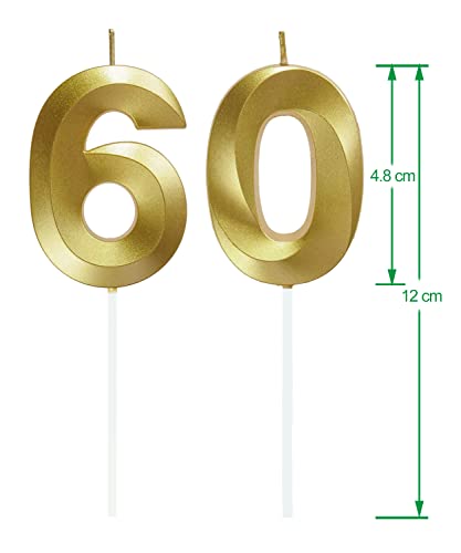 Comprar en Amazon Lahviuu Cumpleaños Números Cumpleaños Tartas Toppers Decorativo,para Cumpleaños Aniversario Oro 60)