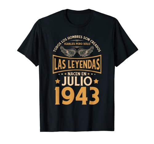 Comprar Cumpleaños Hombre Ideas para regalar Regalos Las Leyendas Julio 1943 Camiseta Ofertas 2024 | regaloscumple.com
