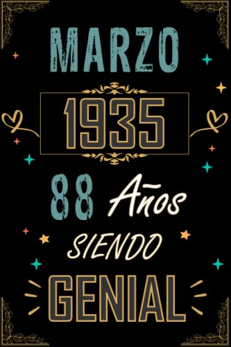 Comprar CUADERNO Ideas para regalar MARZO 1935 88 AÑOS SIENDO GENIAL: Regalo 88 cumpleaños para mujeres y hombres ideas 88 cumpleaños... un cumpleaños... divertido ... regalo 88 cumpleaños para él/ella. Rebajas 2024 | regaloscumple.com