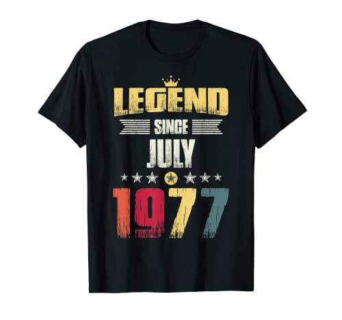 Consigue ahora Regalo fiesta cumpleaños 42 hombres Ideas para regalar mujeres leyenda desde julio 1977 Camiseta Ofertas 2024 | regaloscumple.com