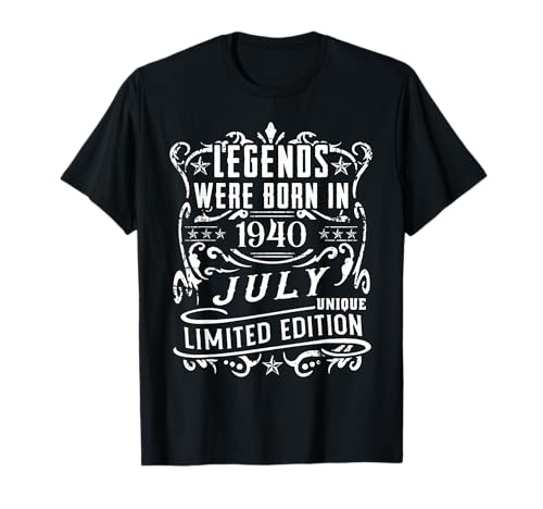 Consigue ahora Cumpleaños Julio Ideas para regalar 1940 Edición Limitada Regalo Legend July Camiseta Top Precio 2025 | regaloscumple.com