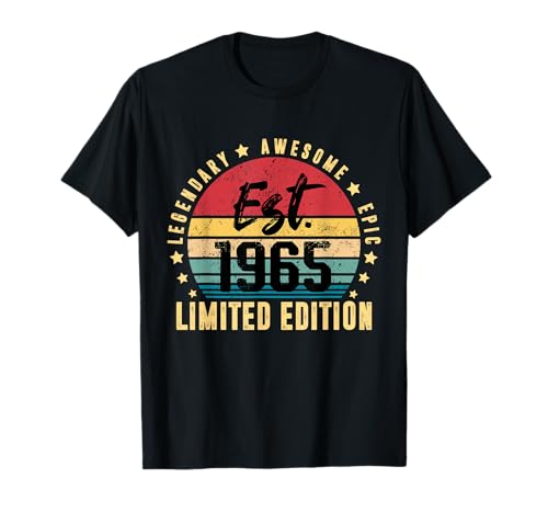 Consigue ahora 60 años Regalos legendario impresionante épico Est 1965 60 cumpleaños Camiseta Rebajas 2025 | regaloscumple.com