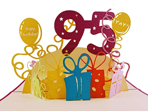 Consigue ahora IGifts And Cards Tarjeta felicitación 3D feliz 95 Cumpleaños cumpleaños con muchos regalos – impresionante linda divertida única ocasión especial celebración marido mejor amigo felicitaciones Rebajas 2024 | regaloscumple.com