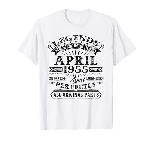 Comprar Las Leyendas Nacen En Abril 1955 Promoción 70 Cumpleaños Hombre Camiseta Ofertas 2025 | regaloscumple.com