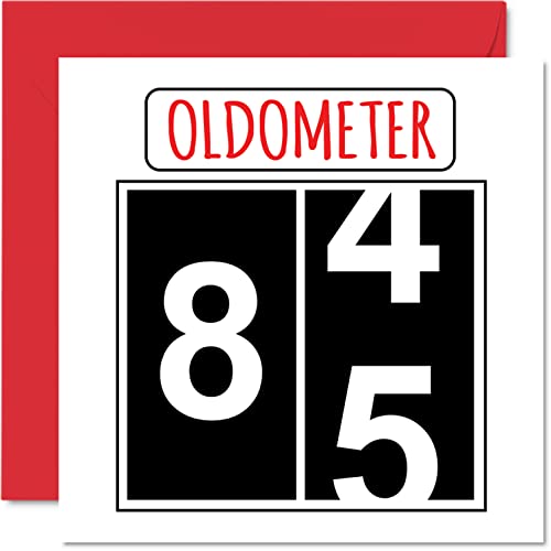 Consigue ahora Divertidas tarjetas cumpleaños 85 para hombres y mujeres Oldometer – Tarjeta Catálogo feliz cumpleaños para papá mamá abuelo abuelo niñera abuela tío tía tarjetas felicitación 145 mm x 145 Ofertas 2024 | regaloscumple.com