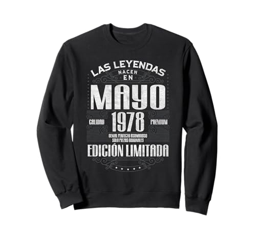 Comprar Las Leyendas Nacen En Mayo 1978 47 Años Cumpleaños Sudadera Top BlackFriday Precio 2025 | regaloscumple.com