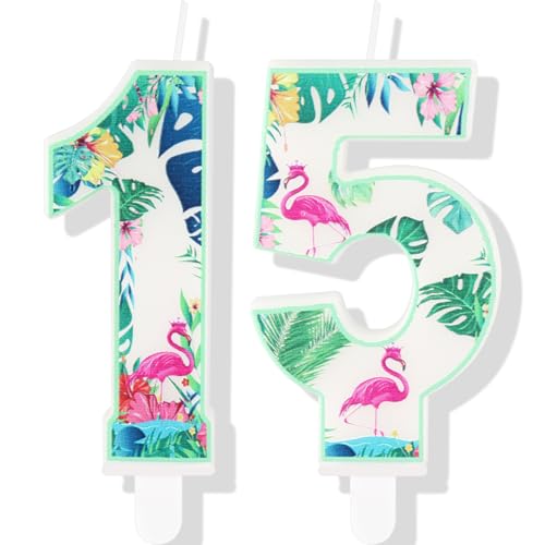 Comprar Velas flamenco para Regalos cumpleaños número 15 velas flamenco número 15 para pastel decoración pastel hawaiana flamenco decoraciones pastel cumpleaños con temática flamenco para Top Precio 2025 | regaloscumple.com