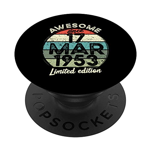 Consigue ahora Camiseta cumpleaños 70 años 17 Catálogo marzo 1953 70 cumpleaños PopSockets PopGrip Intercambiable Ofertas 2024 | regaloscumple.com