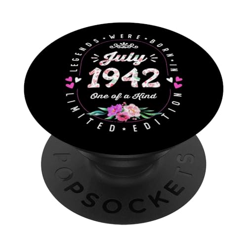Consigue ahora Cumpleaños Floral - Las Leyendas nacen en Julio 1942 PopSockets PopGrip Intercambiable Top Navidad Precio 2024 | regaloscumple.com
