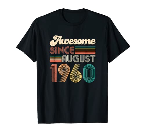Comprar Awesome - Promoción Regalo 60º cumpleaños agosto 1960 Camiseta Ofertas 2024 | regaloscumple.com