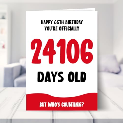 Top Precios Cumpleaños número 66 hombres y mujeres, oficialmente 24106 días edad, tarjeta