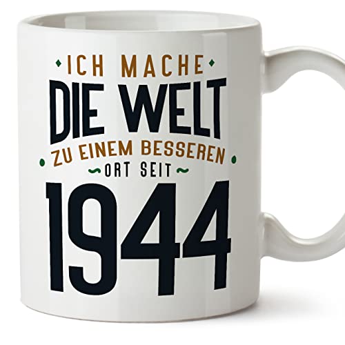 Comprar Promoción MUGFFINS Tazas 1944 Cumpleaños - En Alemán - Ich Mache Die Welt zu Einem Besseren - 11 oz / 330 ml - Regalo original y divertido Top Precio 2024 | regaloscumple.com