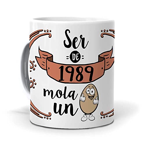 Comprar Mundohuevo Taza Ser 1989 mola Cumpleaños un huevo Top Precio 2024 | regaloscumple.com