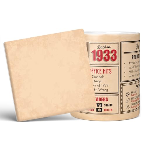 Consigue ahora Mug Monster - Regalo 90 cumpleaños – Taza vuelta en 1933 en este año regalo para hombres y mujeres regalos cumpleaños para mujeres regalos cumpleaños para hombres Navidad 90 aniversario taza Ofertas 2024 | regaloscumple.com