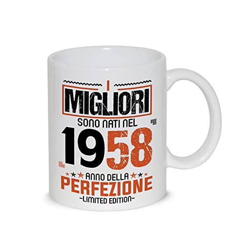Comprar Taza desayuno con leche té con diseño gráfico - Los mejores nacidos en 1958 Navidad año la perfección - idea regalo Cumpleaños Navidad papá abuelo hermano tío amigo Rebajas 2024 | regaloscumple.com