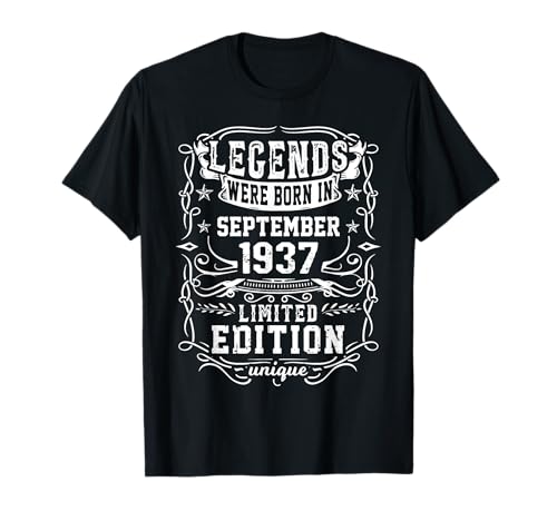 Consigue ahora Ideas para regalar Cumpleaños Septiembre 1937 Edición Limitada Regalo Vintage Camiseta Top Precio 2025 | regaloscumple.com