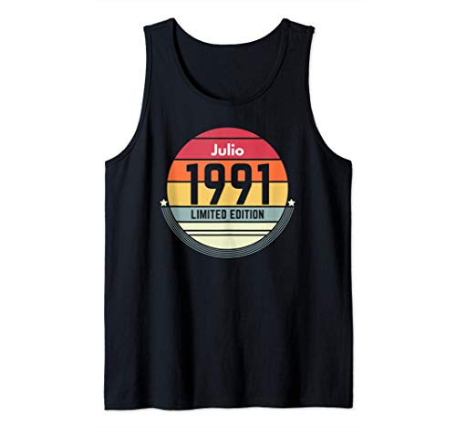 Consigue ahora 30 Años Cumpleaños Regalo Nacido En Catálogo Julio 1991 Mujer Camiseta sin Mangas Top Precio 2025 | regaloscumple.com