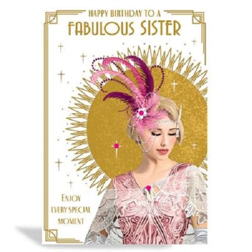 Consigue ahora Prelude Flapper Lady Art Déco los años 20 - Hermana Regalos fabulosa - Tarjeta cumpleaños frustrada con detalle gema Ofertas 2024 | regaloscumple.com