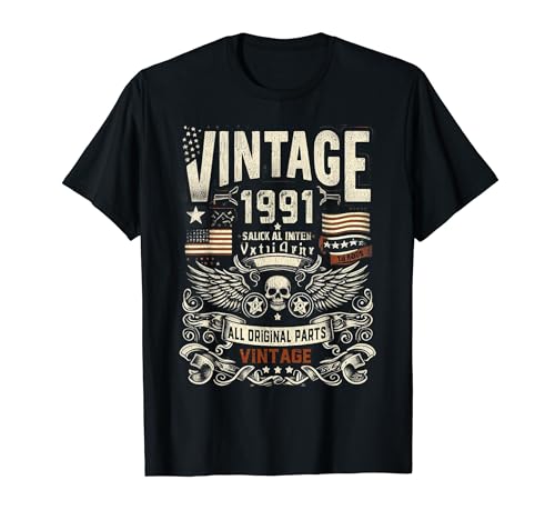 Consigue ahora Vintage 1991 Nacido en 1991 Ideas regalo cumpleaños Cumpleaños número 33 Camiseta Ofertas 2024 | regaloscumple.com
