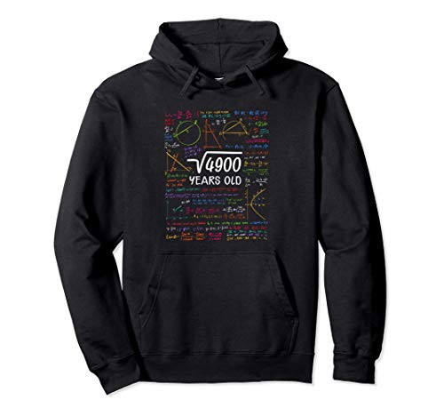 Comprar 70 BlackFriday Cumpleaños Chica Chico Raíz Cuadrada 4900 = 70 Años Sudadera con Capucha Ofertas 2024 | regaloscumple.com