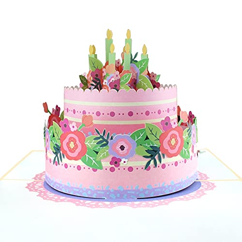 Oferta MOKIO® Cumpleaños – Cumpleaños Velas Flores Tarjeta 3D cumpleaños, regalo con