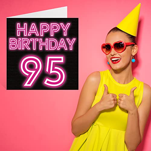 Dónde comprar en España Divertidas tarjetas   cumpleaños 95 para hombres y mujeres  brillo neón  tarjeta   feliz cumpleaños para bisabuelo  abuelo  niñera  abuela  abuela  abuela  abuela  abuela  abuela  abuela  papá