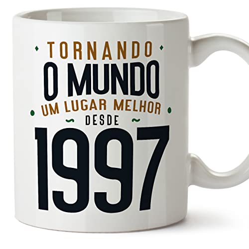 Consigue ahora MUGFFINS Tazas 1997 Cumpleaños - En Portugués - Tornando o Mundo um Lugar Melhor - 11 oz / 330 ml - Regalo original y Cumpleaños divertido Top Precio 2024 | regaloscumple.com
