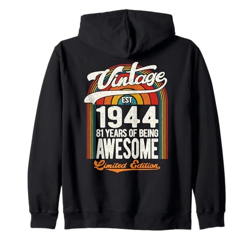 Consigue ahora 81 Years Of Awesome Born 1944 Edición Limitada 81 Cumpleaños Sudadera con Cumpleaños Capucha Rebajas 2024 | regaloscumple.com
