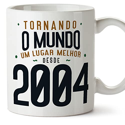 Consigue ahora MUGFFINS Navidad Tazas 2004 Cumpleaños - En Portugués - Tornando o Mundo um Lugar Melhor - 11 oz / 330 ml - Regalo original y divertido Ofertas 2024 | regaloscumple.com