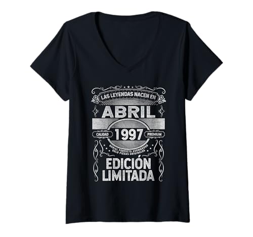 Comprar Las Catálogo Leyendas nacen en Abril 1997 - 27 Años Cumpleaños Camiseta Cuello V Top Precio 2024 | regaloscumple.com