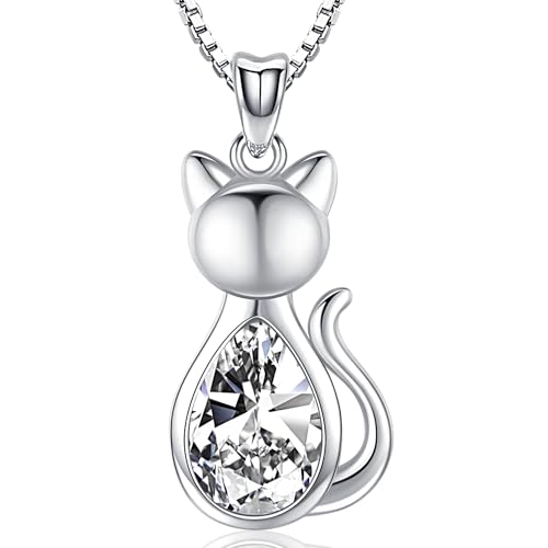 Consigue ahora Friggem Collar piedras nacimiento Abril Colgante Gato Piedra Cumpleaños Plata Ley 925 y Collar Colgante para Mujer Regalos para madre amantes esposas y Ideas para regalar niñas Rebajas 2024 | regaloscumple.com